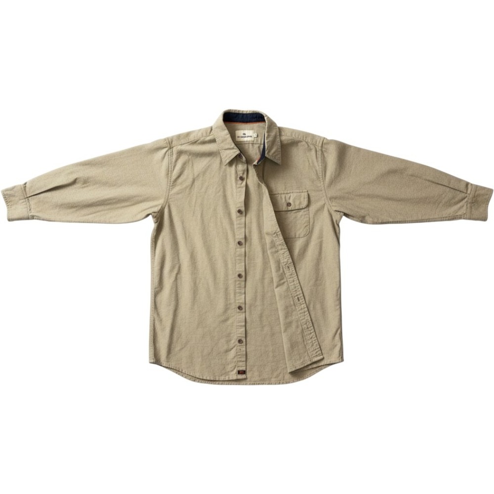 The Normal Brand Mens Khaki Tan Flannel Button Down Shirt Medium Long Sleeve